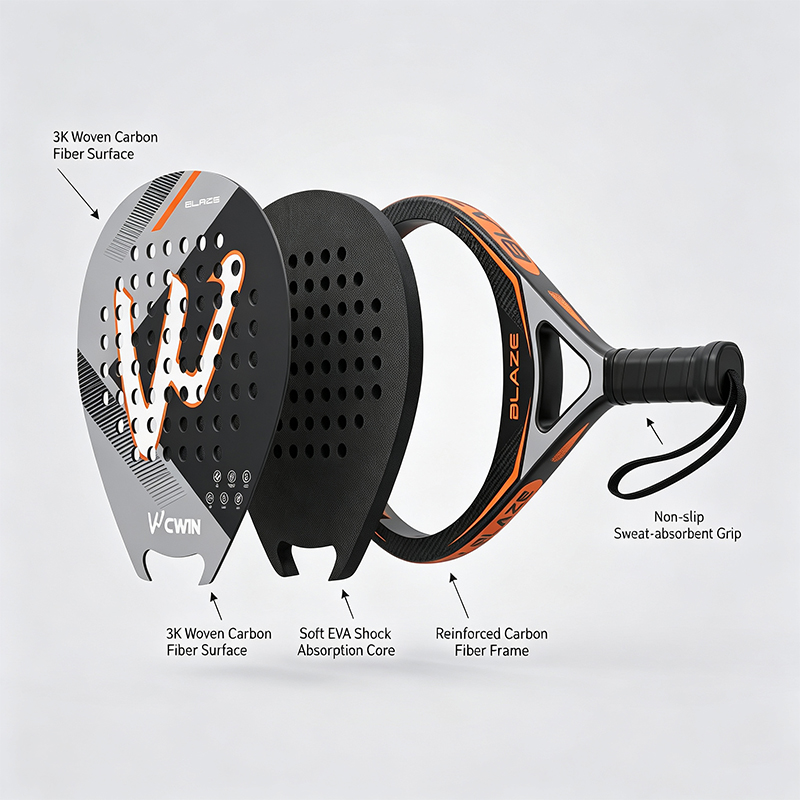 مضرب بادل CWIN BLAZE مصنوع من  - مراجعة Badminton Racket Carbon وسعره