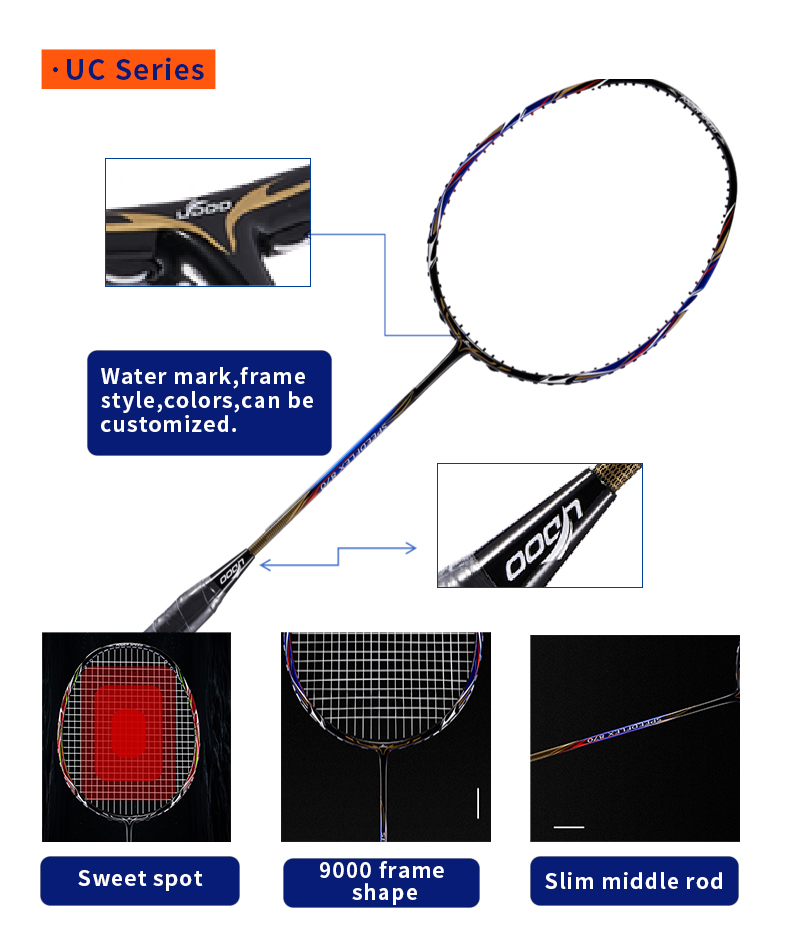مضرب تنس الريشة UC670 3U مصنوع - مراجعة Badminton Grip وسعره